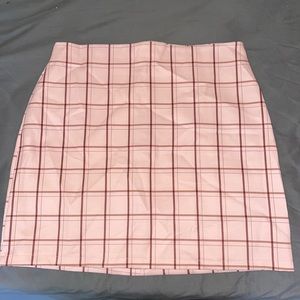 Pink Checkered Boohoo Mini Skirt US 4